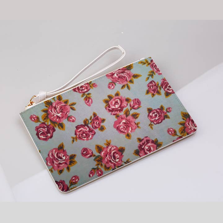 Grey Floral Clutch Bag for wholesale by LanRetro