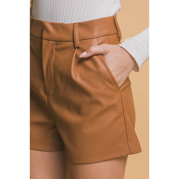 Timeless - Wholesale Shorts - Women's - High Waisted Faux Leather PU Shorts