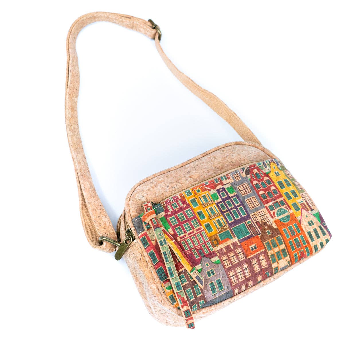 Meninas Bonitas Cork - Wholesale Crossbody Bag - Women's - Natural Cork Women's Crossbody Bag BAG-22956
