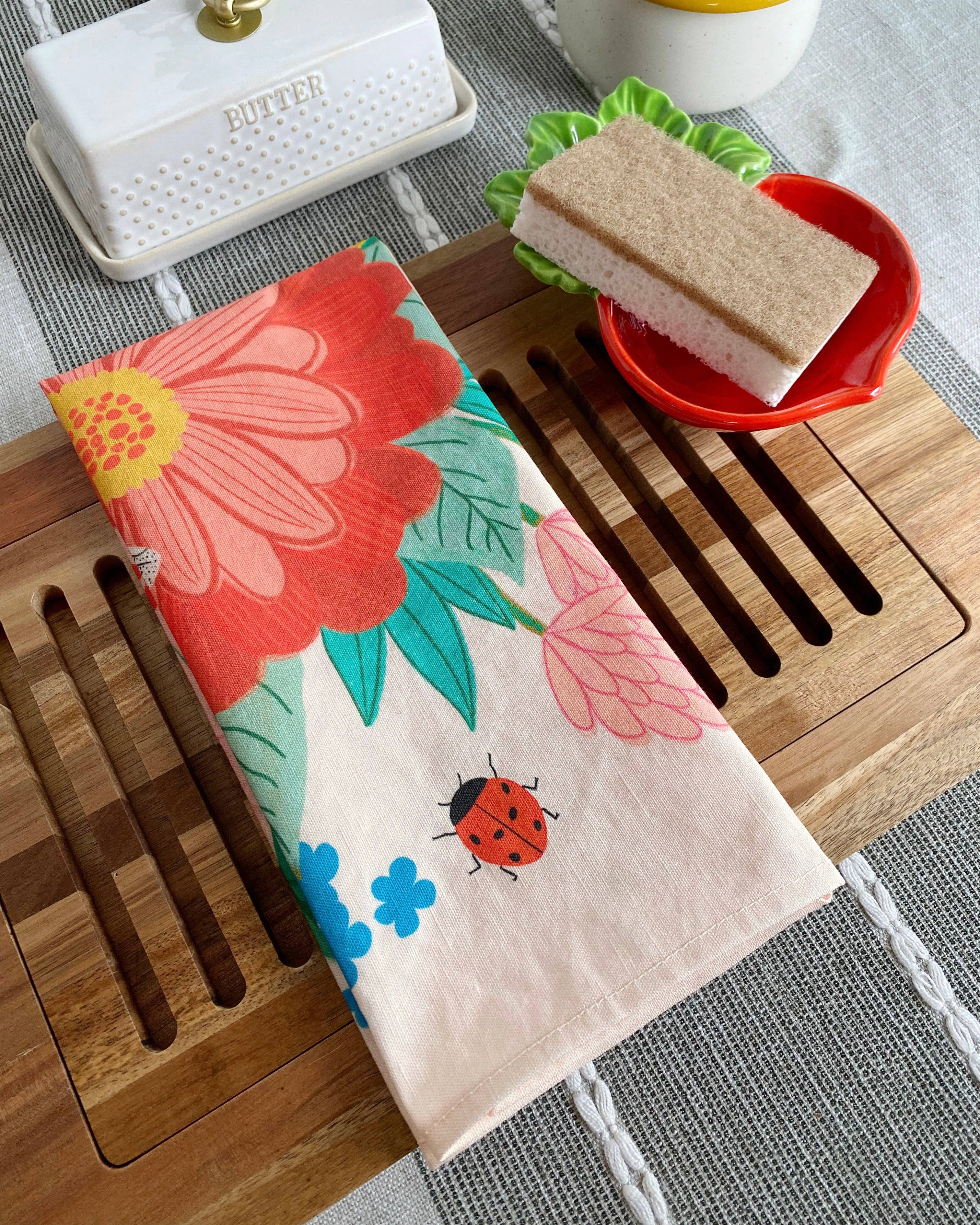 Dream Folk Studio - Wholesale Tea Towel - Bee Garden Linen Cotton Handmade Tea Towel6