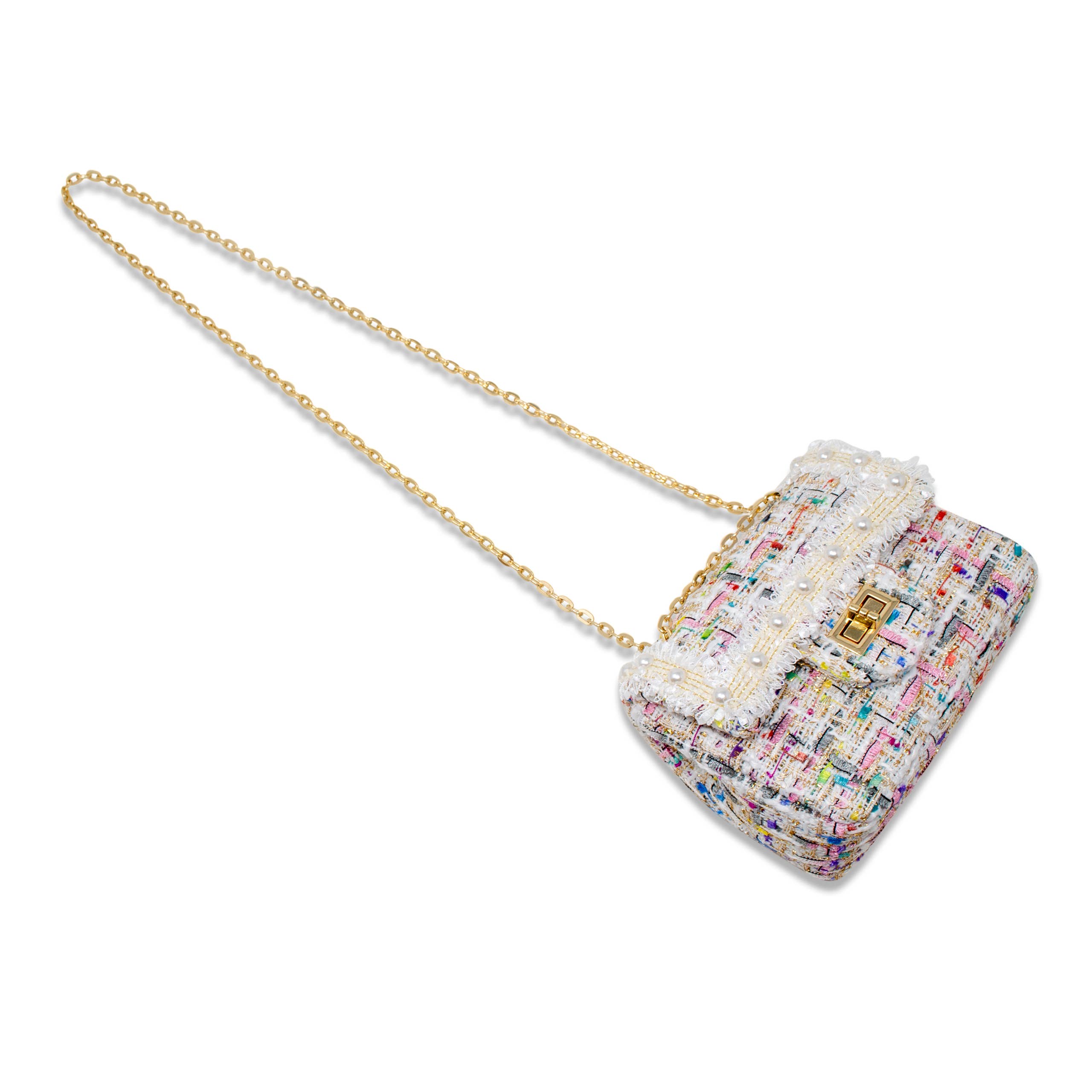 Tiny Treats and ZOMI GEMS - Vendita all'ingrosso Borsa a tracolla - Bambini - Borsa classica in tweed con perle13