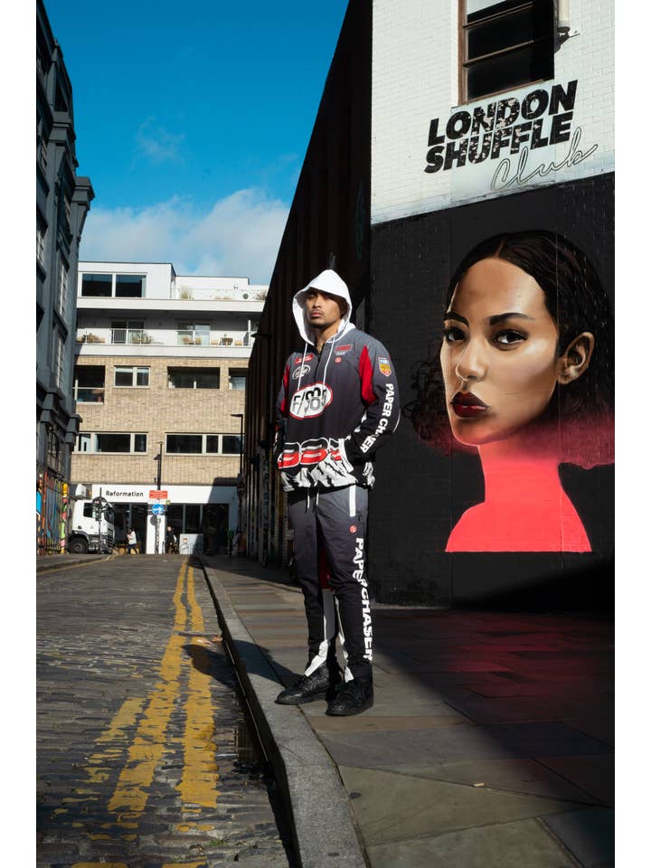 Black Paperchaser Windbreaker Pullover (Black) for wholesale on Faire20