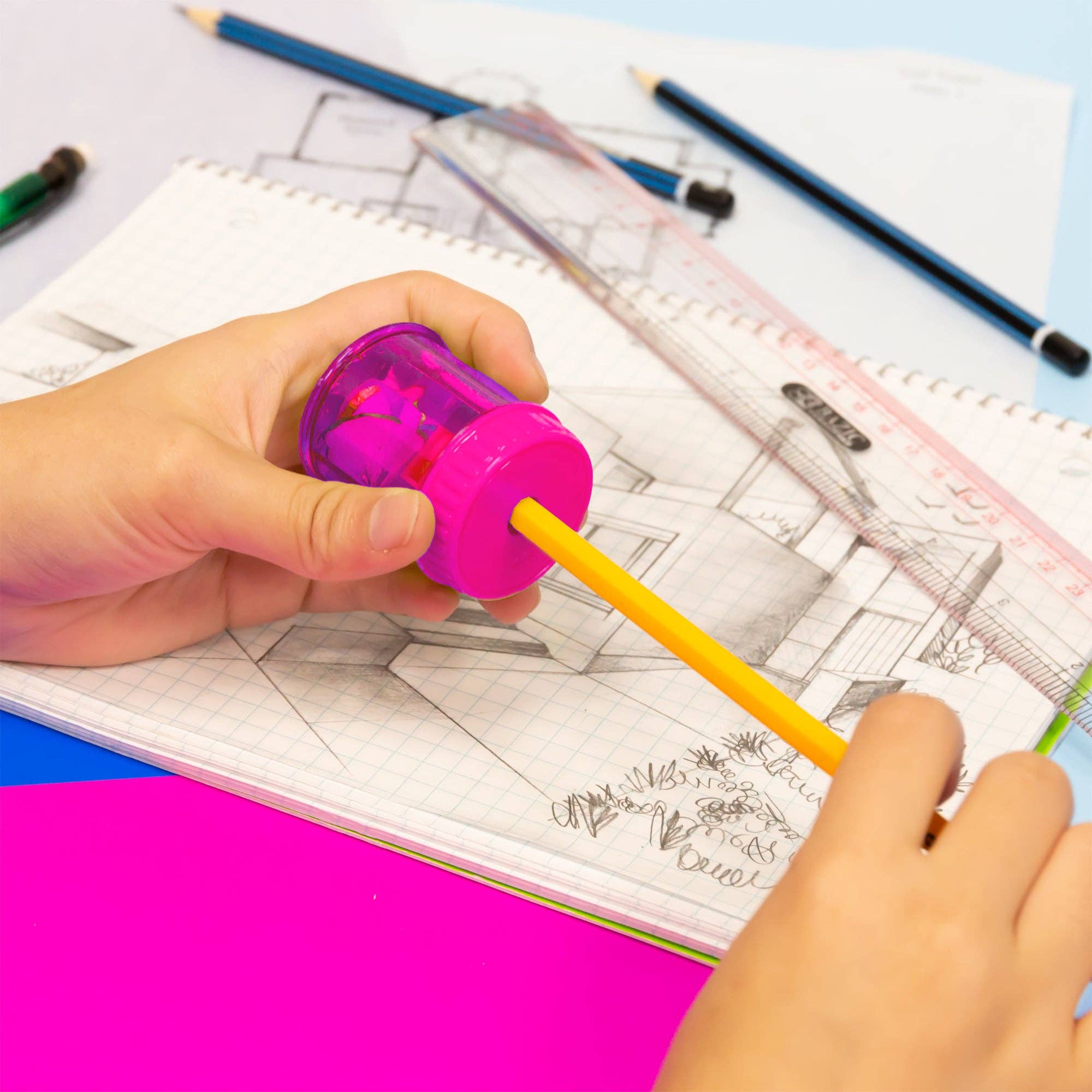 Luna Office Supply -  Everyday Essential - Wholesale Pencil Sharpener - Single Blade Sharpener w/ Round Receptacle6