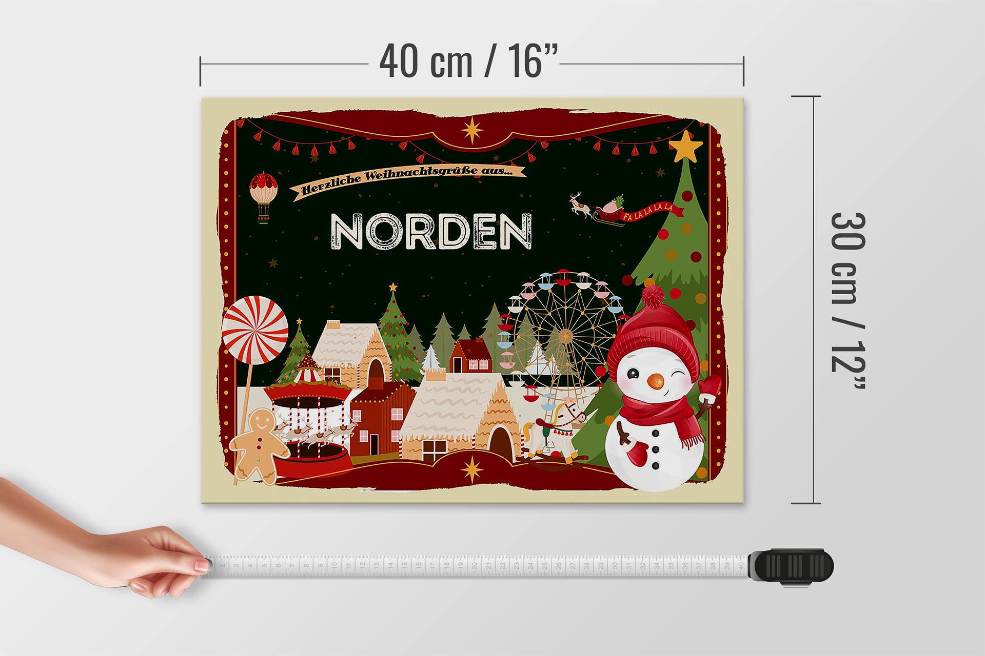 Femer - Wholesale Sign - Wooden sign Christmas greetings from NORDEN gift 40x30cm3