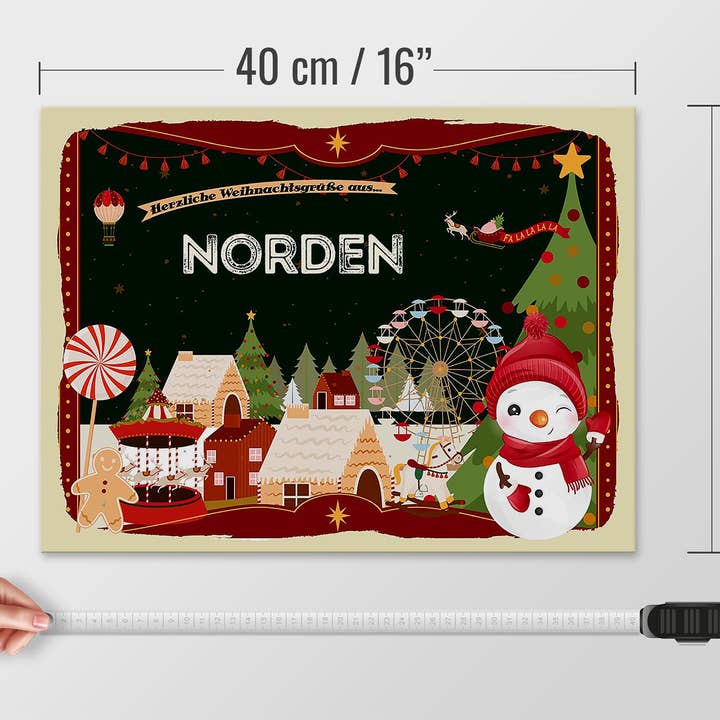 Femer - Wholesale Sign - Wooden sign Christmas greetings from NORDEN gift 40x30cm3