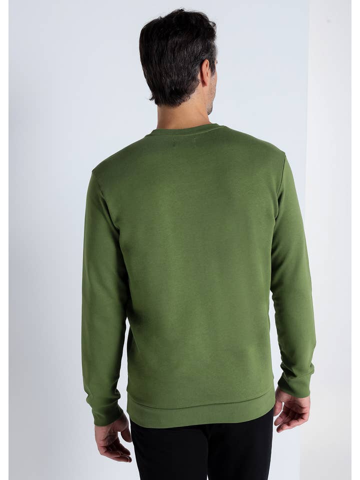 BENDORFF - Olive green basic crew-neck sweatshirt for wholesale on Faire1
