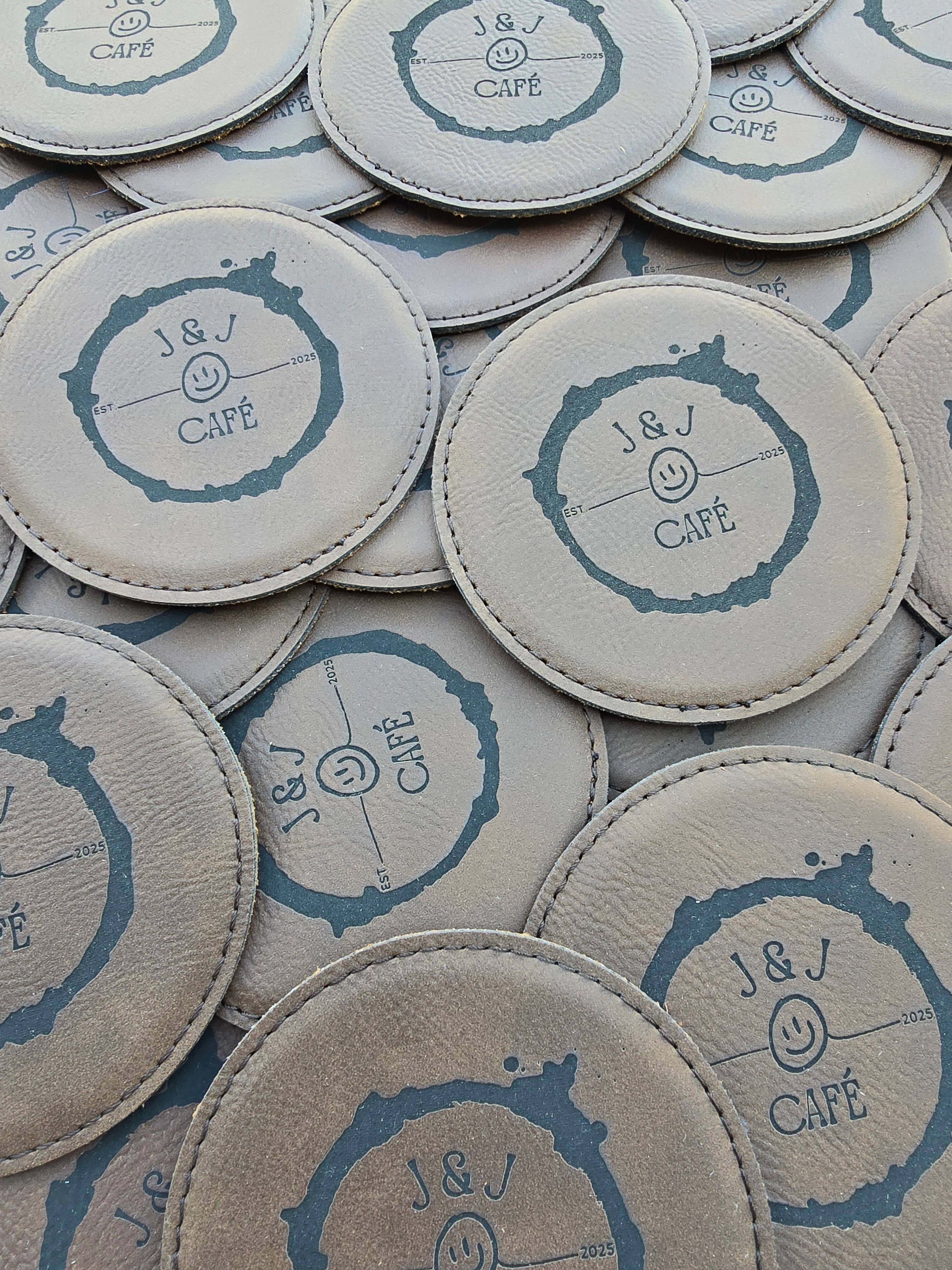 The Rural Home - Wholesale Coasters - Custom Laser Engraved Leatherette Coasters – 4" Round 6