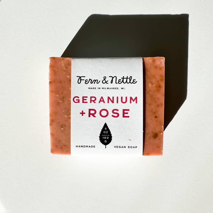 Fern and Nettle - Wholesale Bar Soap - Geranium+Rose Vegan Cold-Process Soap1