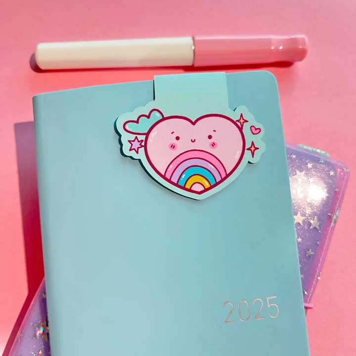 Rainbow Heart Magnetic Bookmark/MG08 for wholesale by Nana Sticky Stickers