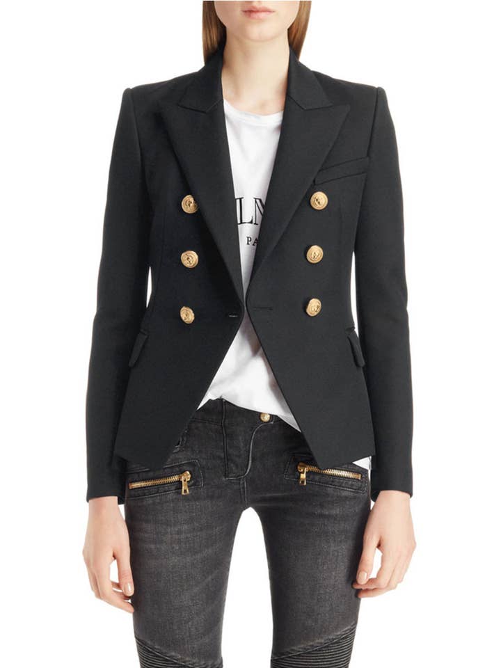 Wholesalesir - Wholesale Suit Jacket - Women's - Fashionable Short Double Breasted Suit Jacket