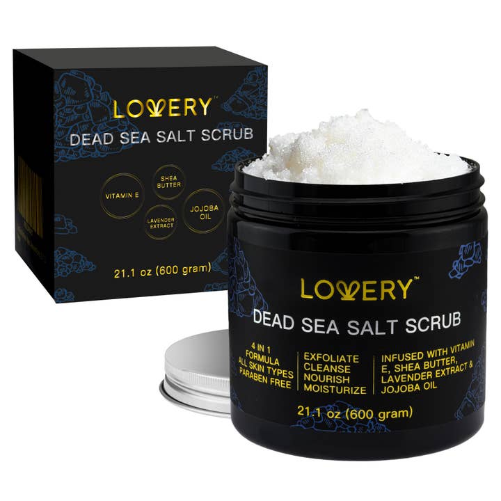 Lovery - Wholesale Body Scrub/Exfoliant - Dead Sea Salt Scrub - Handmade Exfoliating Scrub, 600 Grams4