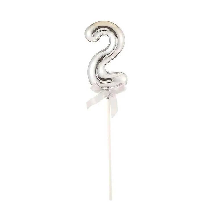 Party Expo, LLC - Wholesale Cake/Cupcake Topper - Cake Topper Number '2' - Silver