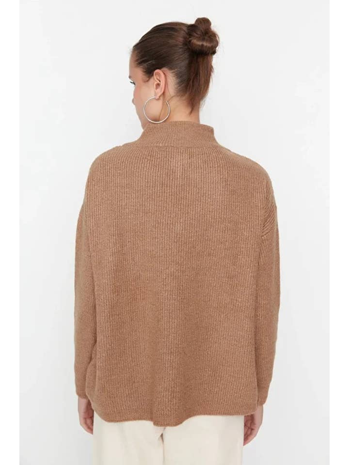 Hoxton Gal – wholesale Knitted jumper – Women′s – Soft-Textured Zip-Up Knit Sweater26