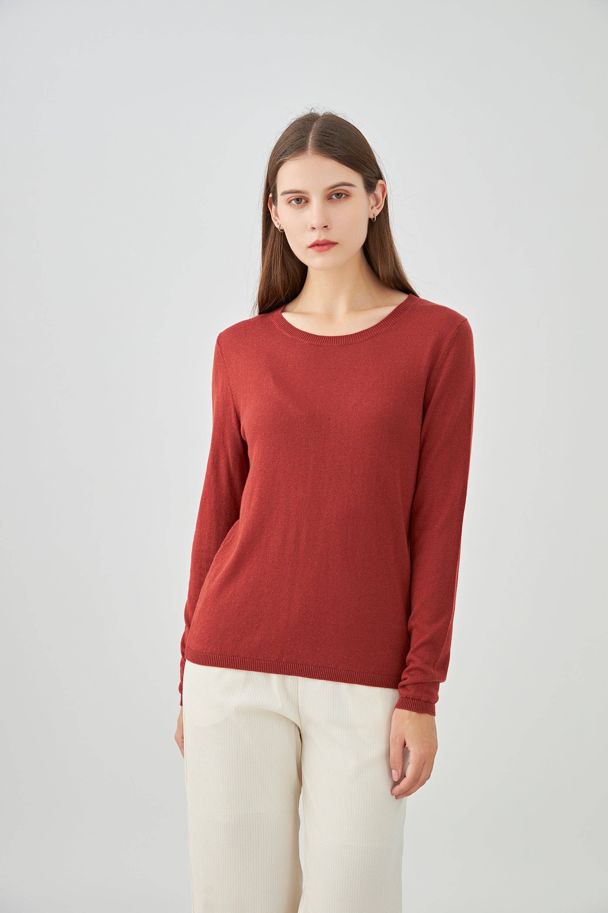 jw.atelier - Wholesale Knit Sweater - Women's - Round neck sweater in silk and cashmere20