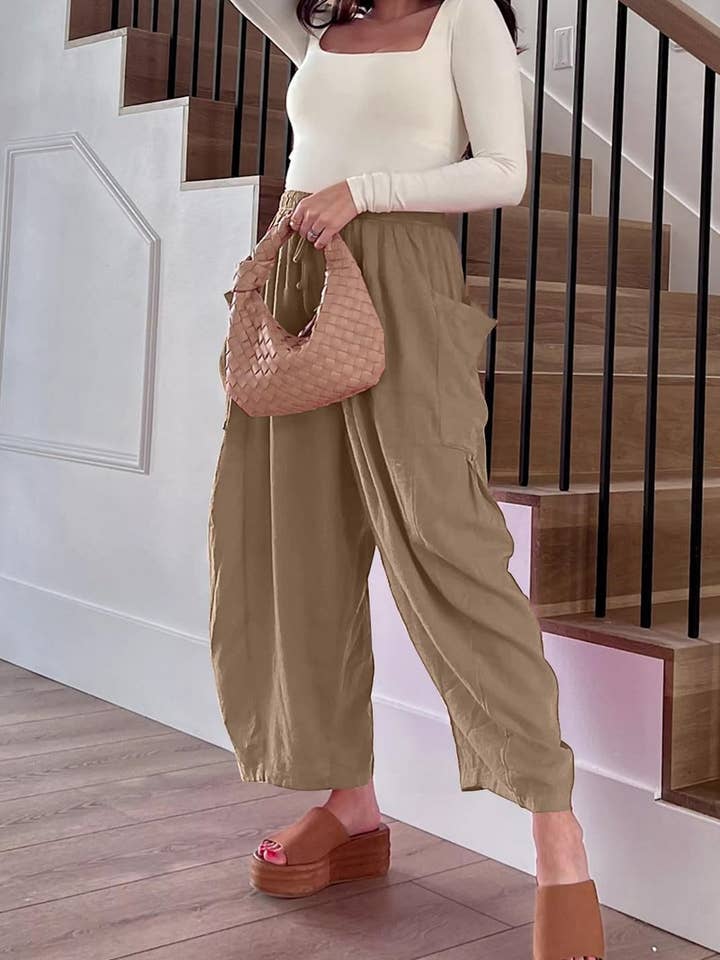 NINEXIS - Wholesale Pants - Women's - CWBLP0709_LOOSE CASUAL COTTON AND LINEN TROUSERS26