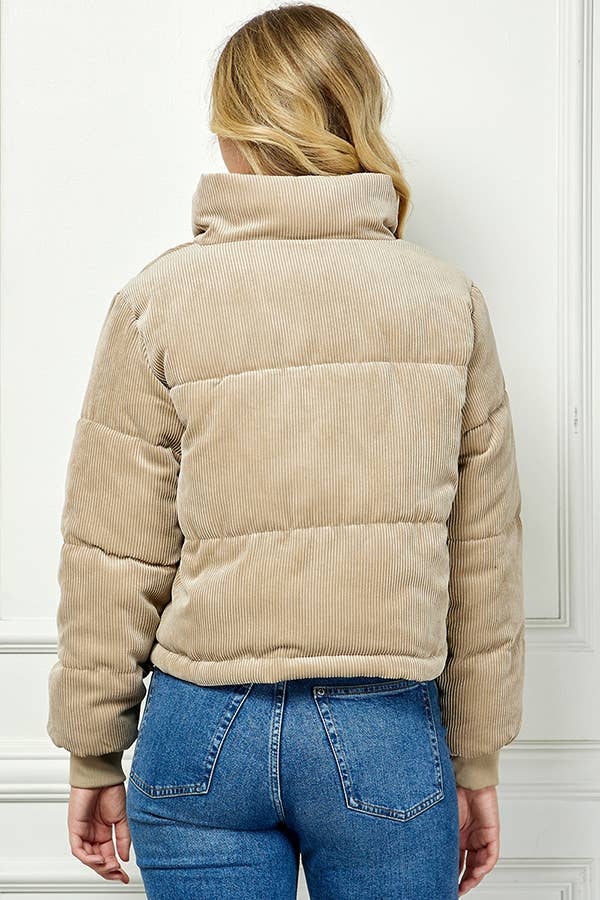 Veracci - Wholesale Puffer Jacket - Women's - Quilted Corduroy Puffer Jacket3