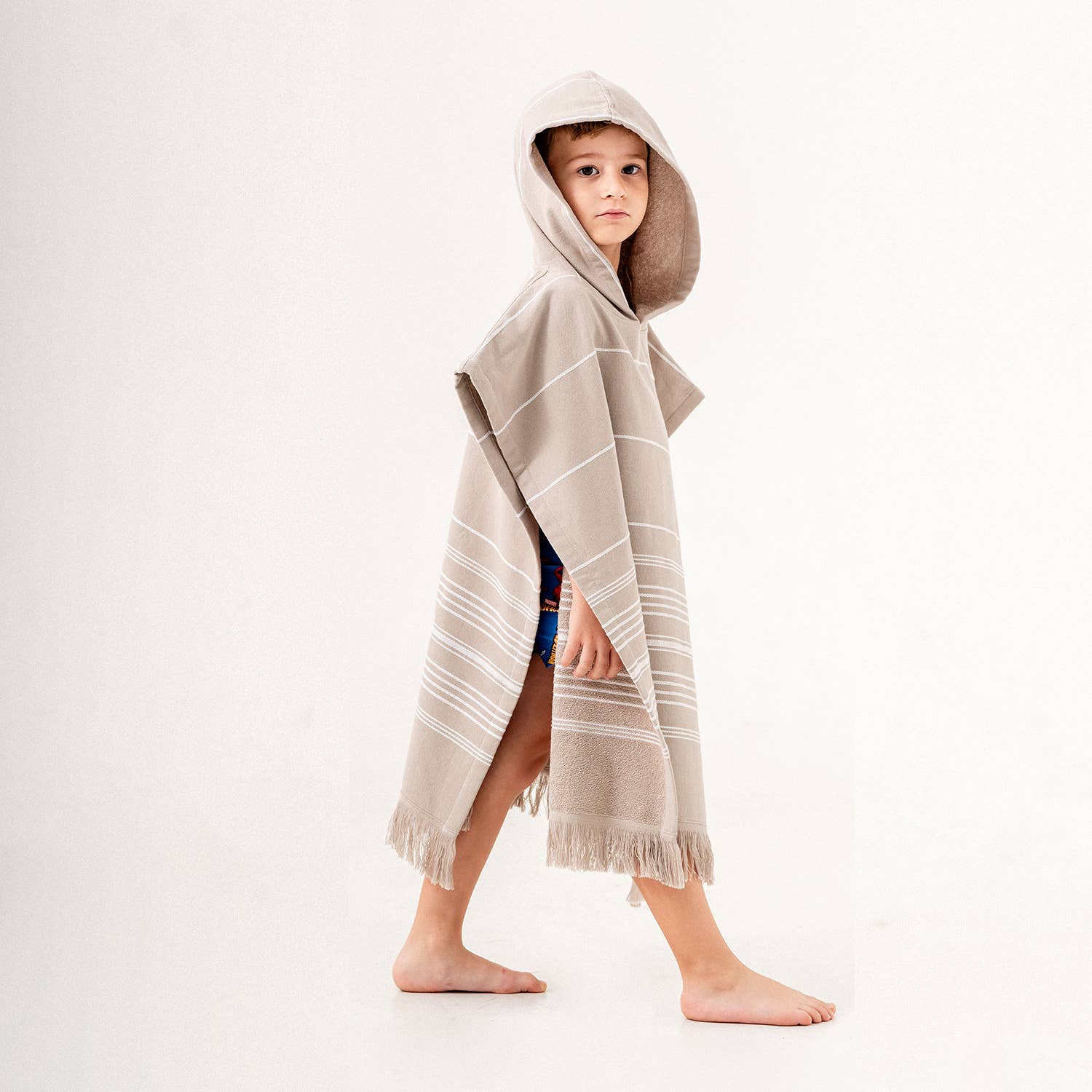 Beige Hooded Poncho Surf Changing Swimming Beach Towel Terrybacked for wholesale on Faire8