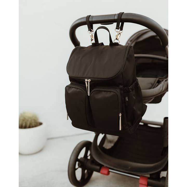 OiOi - Wholesale Nappy bag – Baby - Signature Nappy Backpack - Black Nylon2