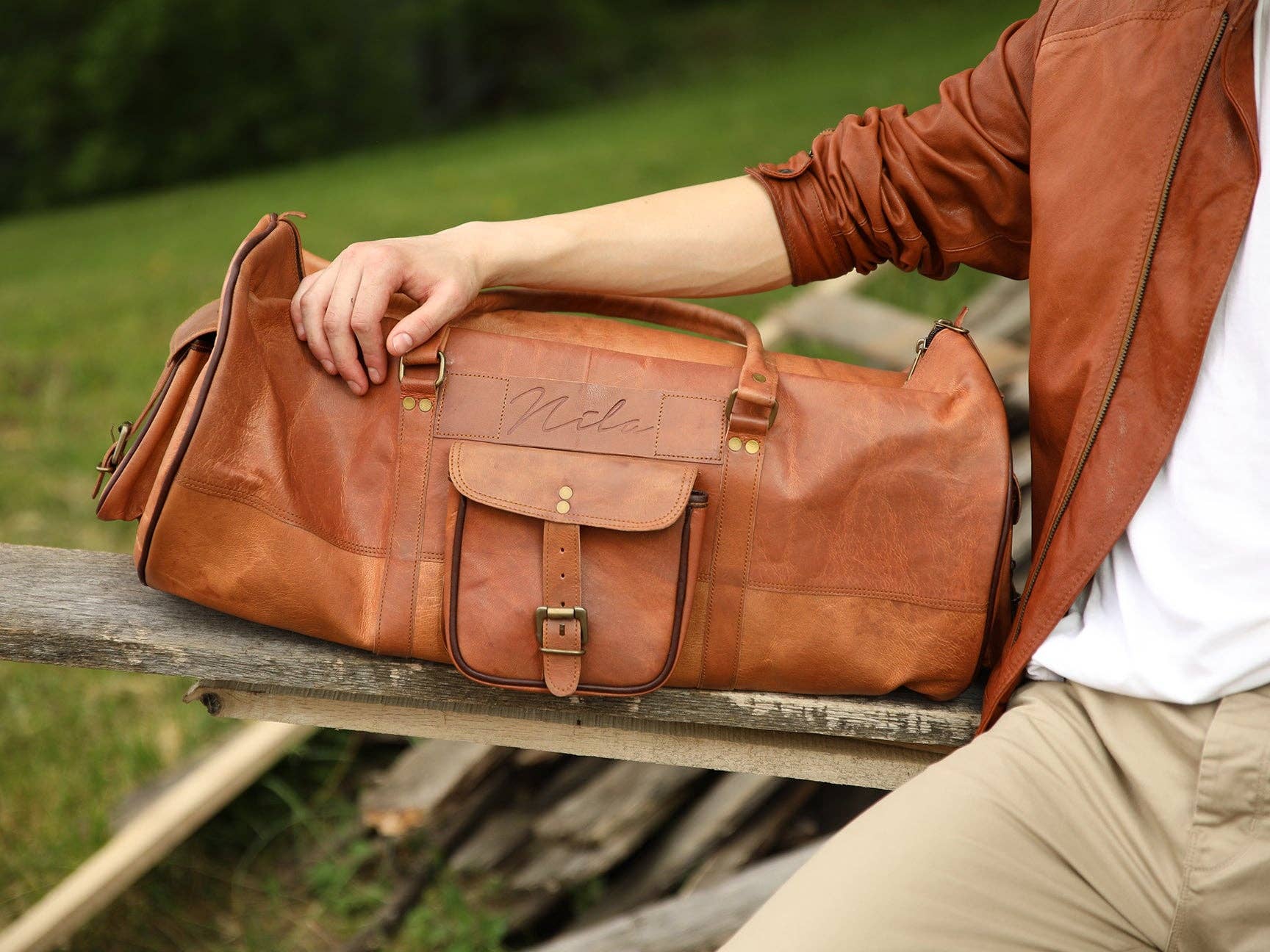 Bronceado Nila Vintage Weekender de venta al por mayor en Faire7