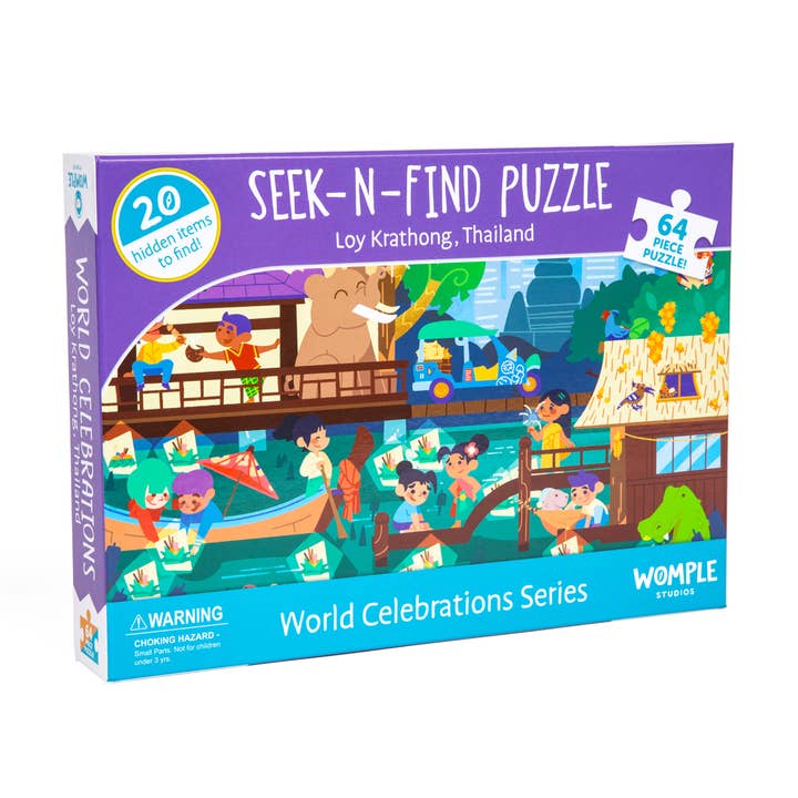 64 PC Seek-N-Find Puzzle: Thailand, Loy Krathong Festival for wholesale by Womple Studios