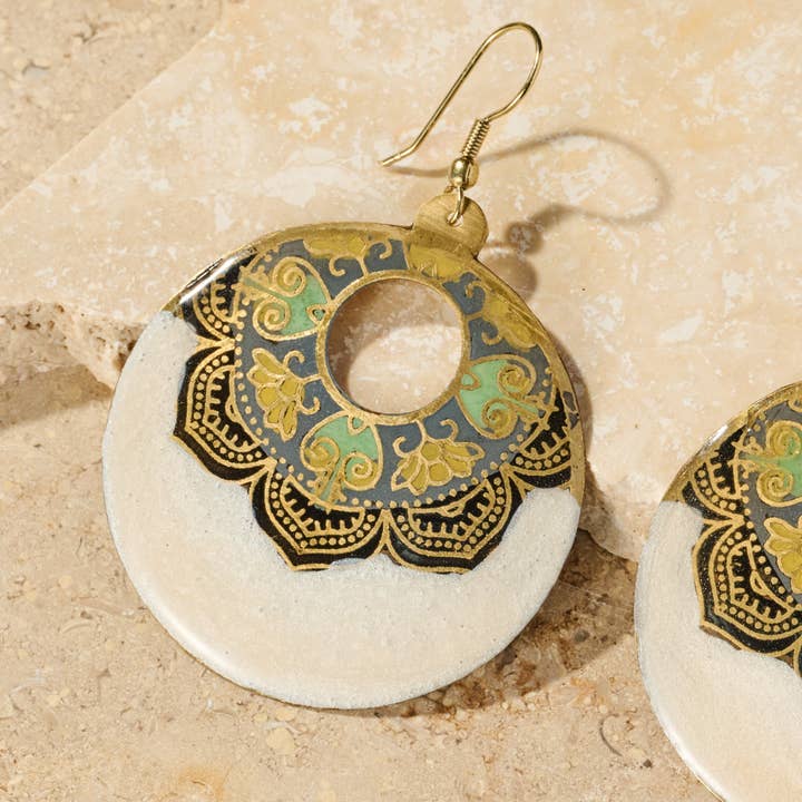 Ten Thousand Villages - Wholesale Dangle Earrings - Mandir Enamel Earrings2