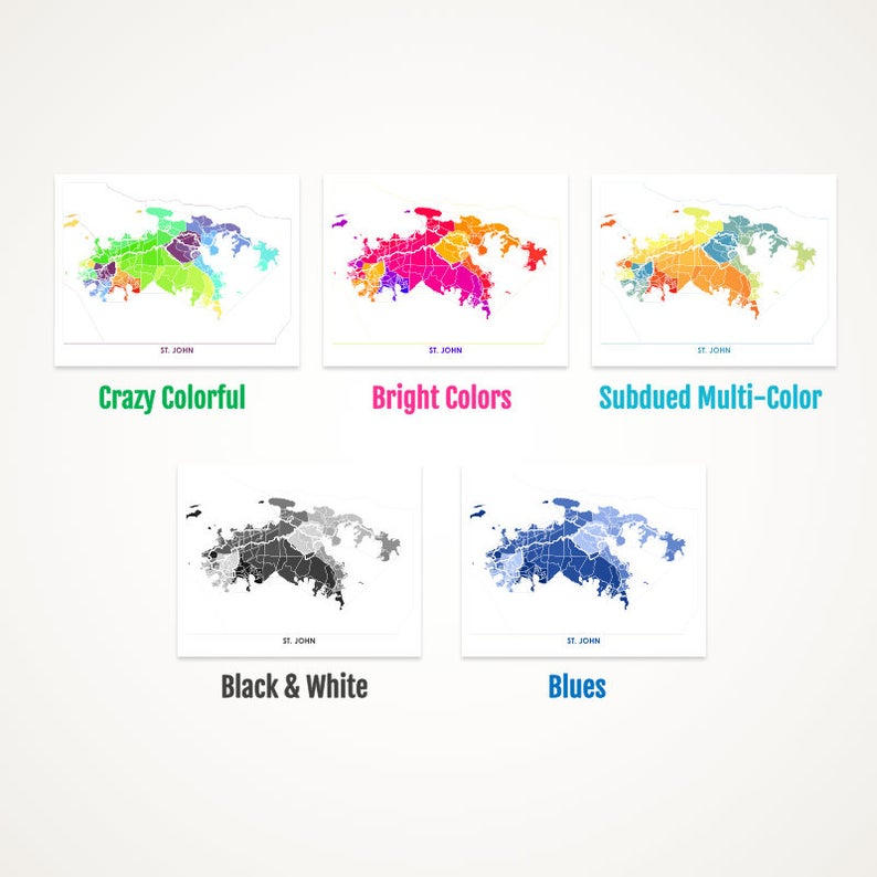 Juanita's Adventures - Wholesale Art Print - Juanitas St John Map Print1