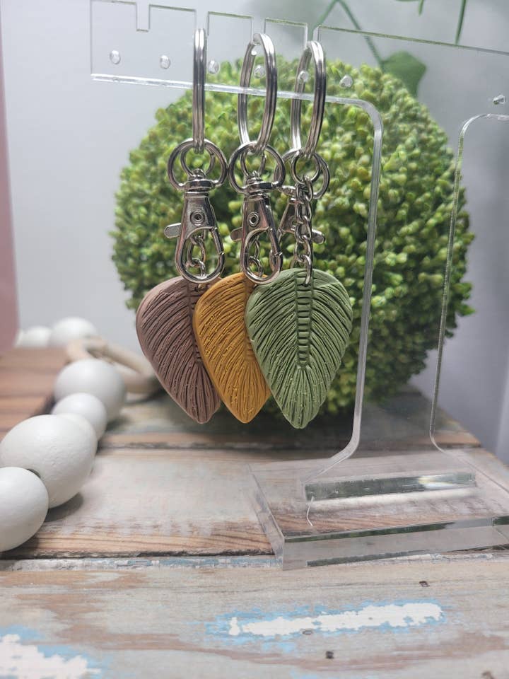Polymer Clay Boho Feather Keychain for wholesale by MK Lovely Boutique