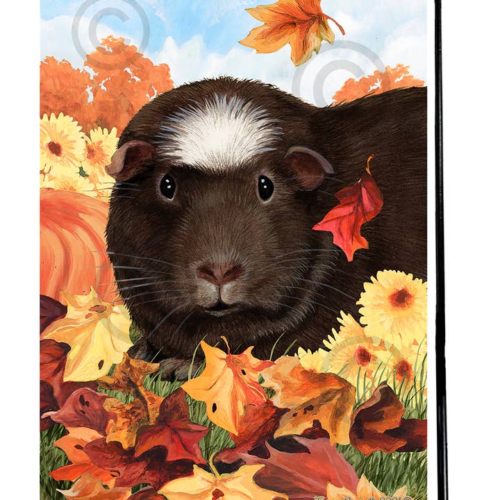 Pet Gifts USA, LLC - Wholesale Flag - Guinea Pig Chocolate Crested Falling Leaves - Garden Fl...