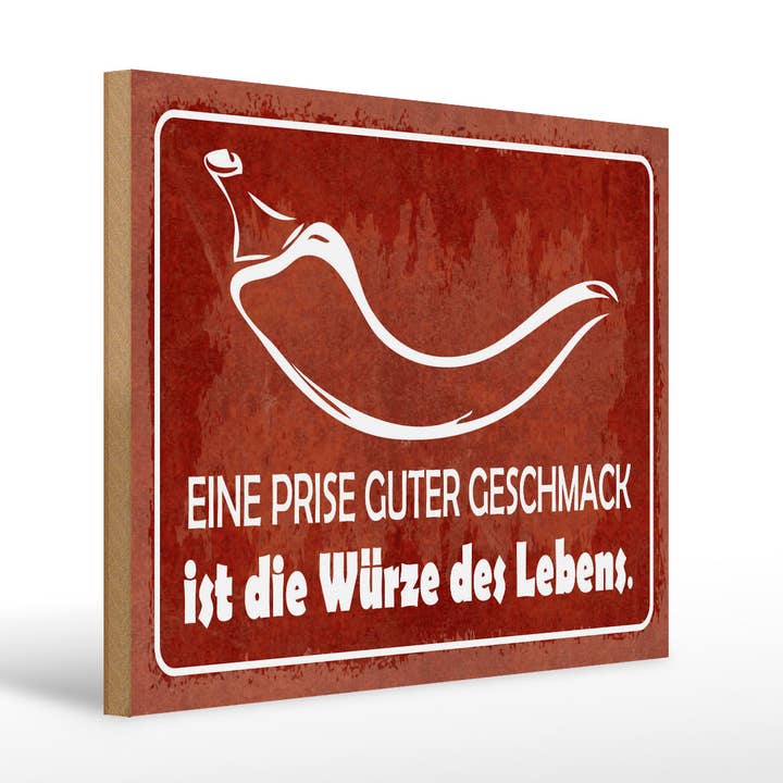 Houten bord 30x40cm Een vleugje smaak is de kruid van het leven voor wholesale door Femer