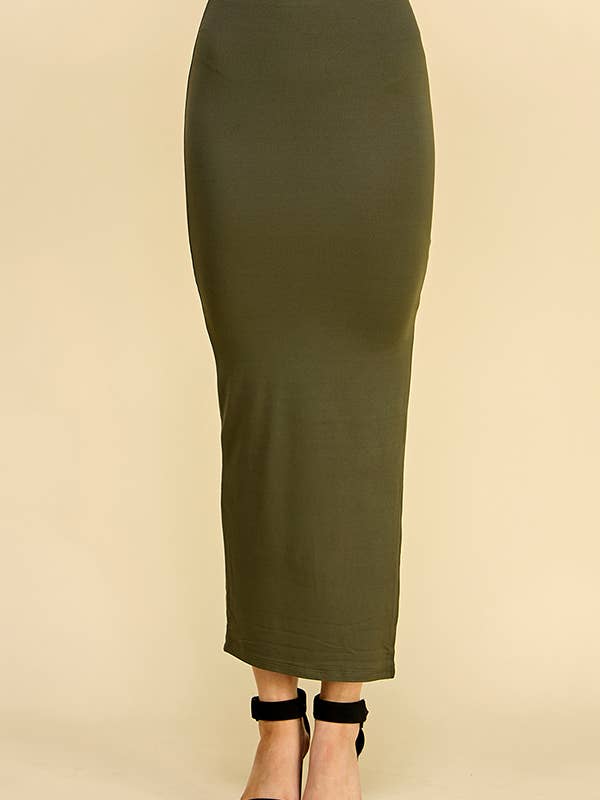 BJ47114 - SIDE SLIT MAXI SKIRT for wholesale by Heart & Hips