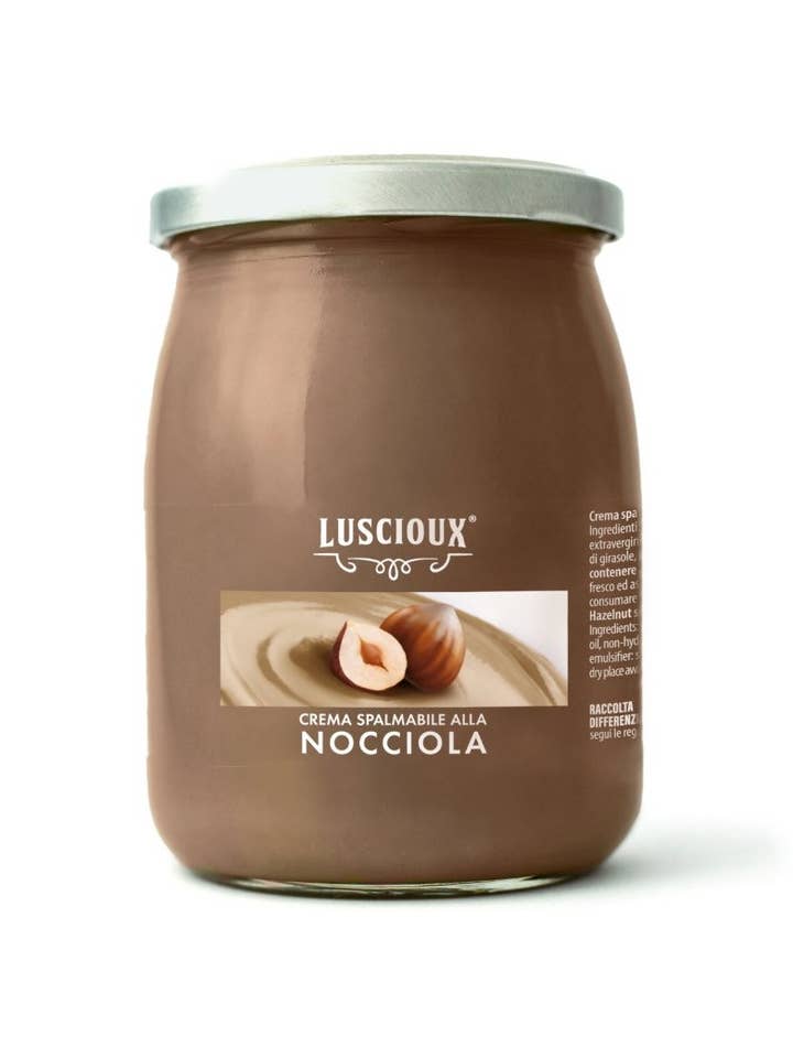 Crema de avellanas sicilianas al 45% | 600 g para venta al por mayor de LUSCIOUX - OMNIA GROUP SRL