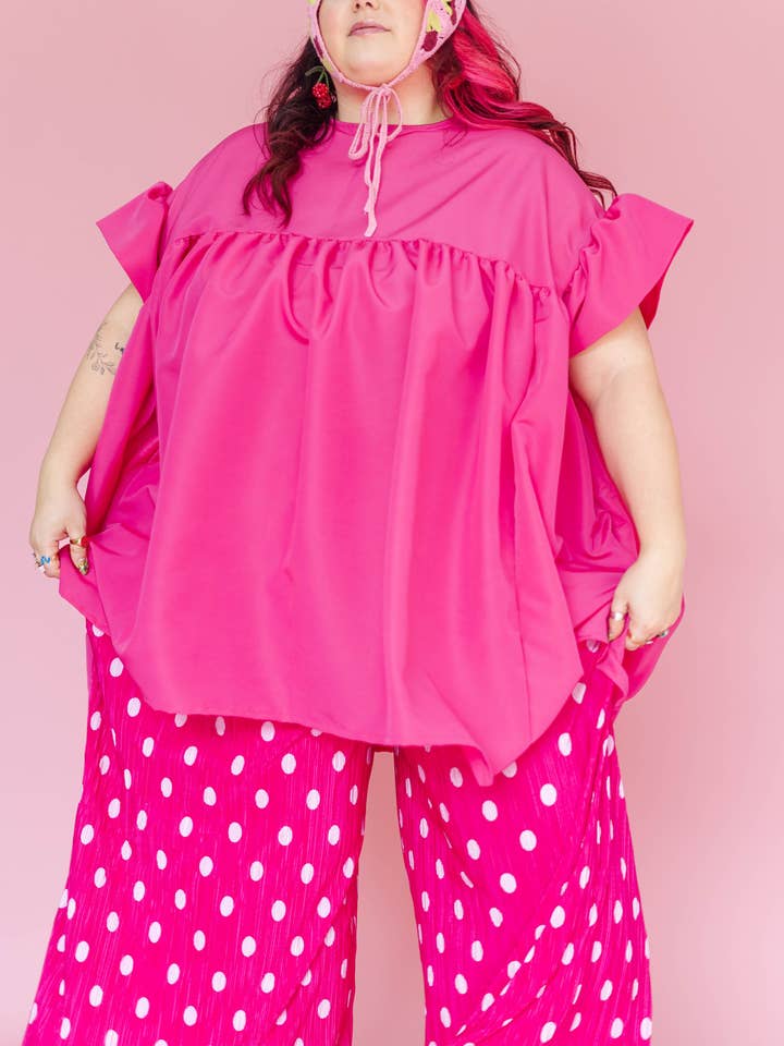 Nettle Studios - Wholesale Dress - Women's - Hot Pink Mini Mushroom Dress - Size Inclusive10