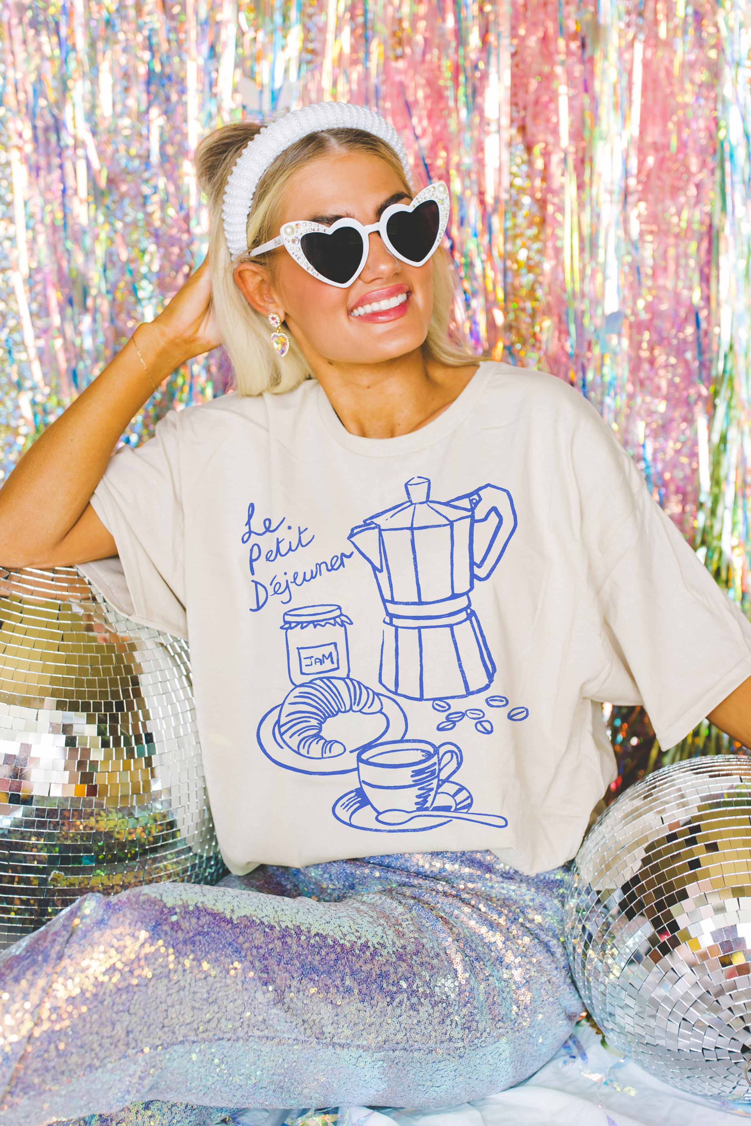 GOOD DAY STREET - Wholesale Tunic - Women's - [G1964X-OTS]-LE PETIT DEJEUNER OVERSIZED TEE2