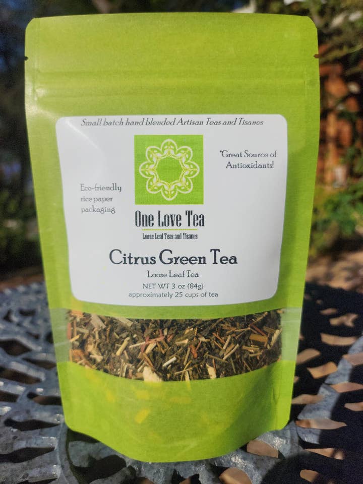 Grüner Tee mit Zitrusfrüchten 3 oz für den Großhandel von One Love Tea