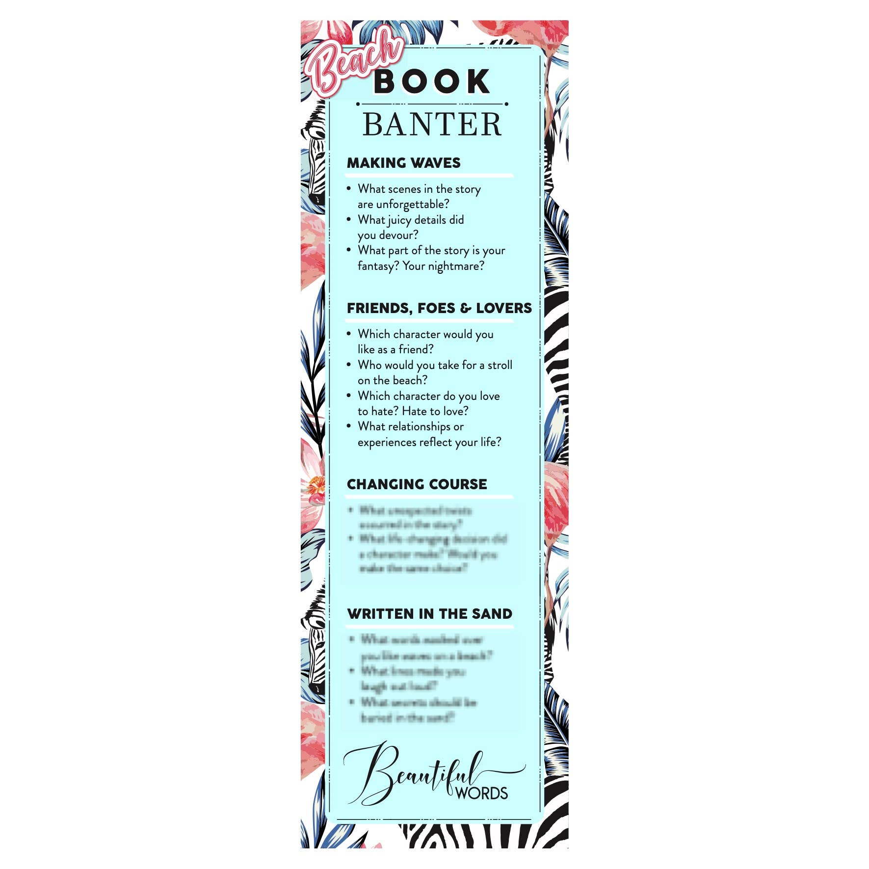 Beautiful Words - Wholesale Bookmark - Beach Book Banter Bookmark3