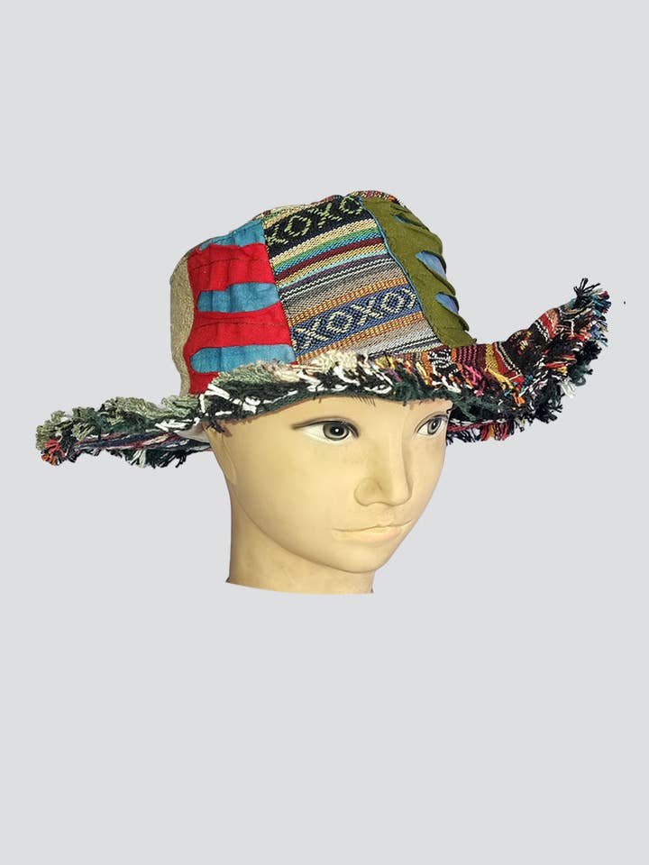 Hoed met meerdere patches en brede rand (HAT-100) voor wholesale door Kathmandu Imports