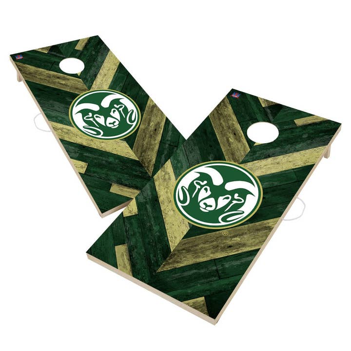 Colorado State Rams Cornhole Board Set - Herringbone Design for wholesale by Skip's Garage