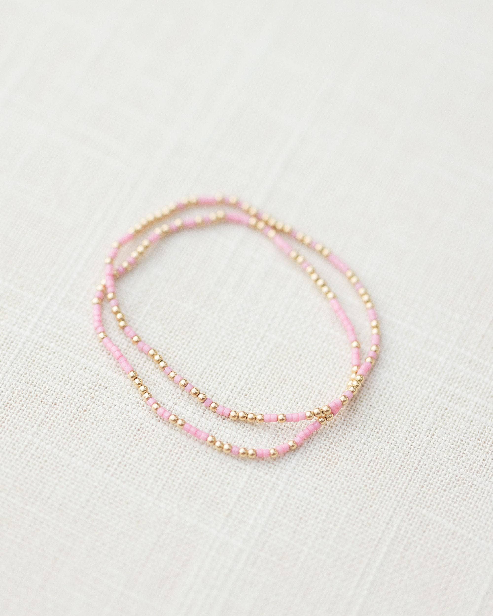 Coast and Cove - Wholesale Beaded Bracelet - Goldie Sprinkle - Pink2