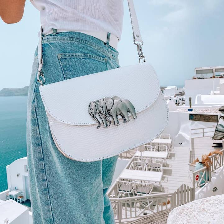 Christina Christi – Engroshandel Crossbodytaske - Dame – Hvid læder Crossbody taske4