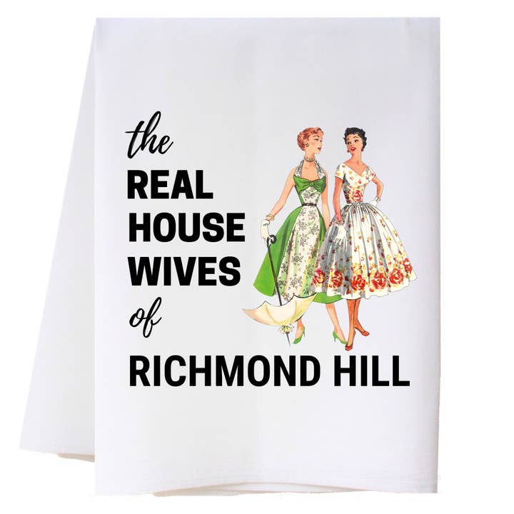 Real Housewives Girlfriends Kitchen Towel for wholesale by Cora & Pate