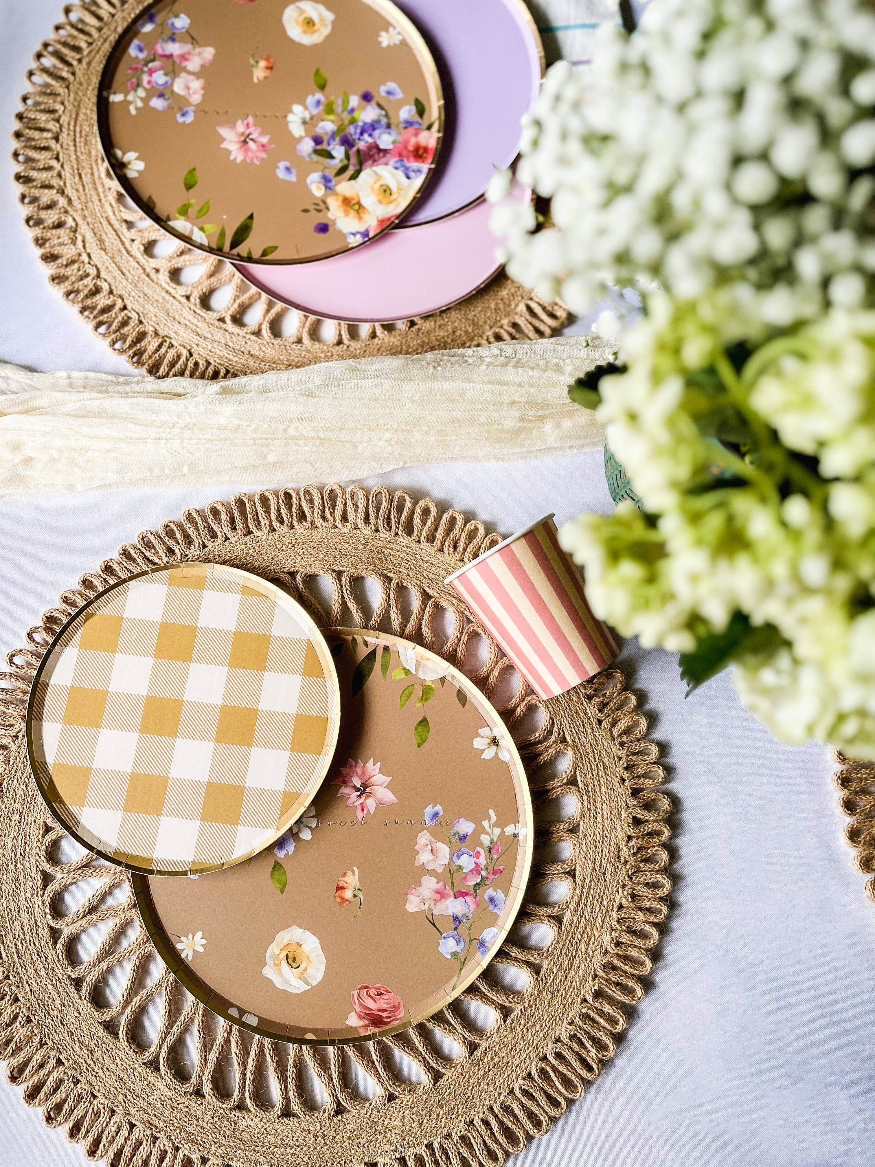 Josi James - Wholesale Disposable Plate - Gold Matte Plaid Plate, Small1