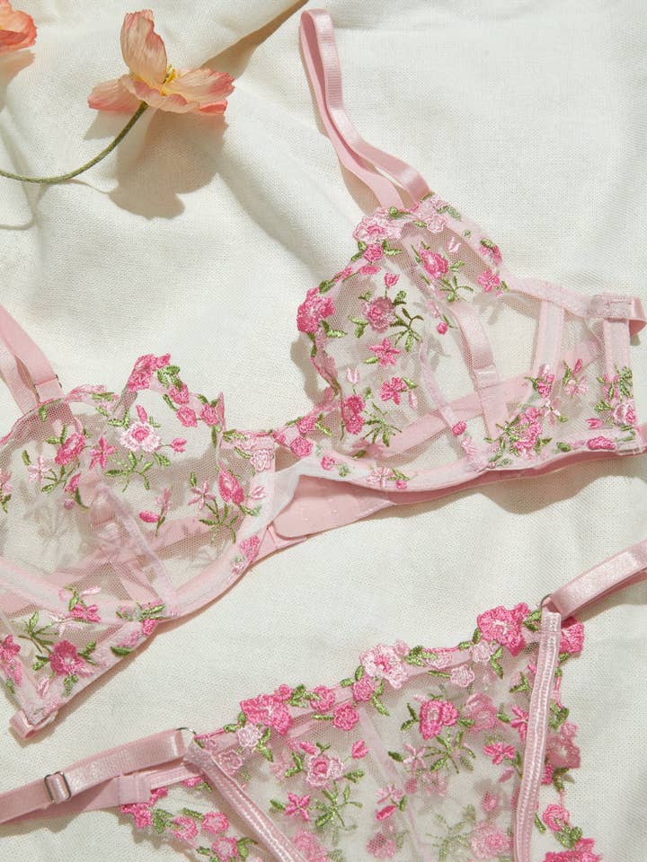 Pink See Through Lingerie for wholesale by Moxy Intimates