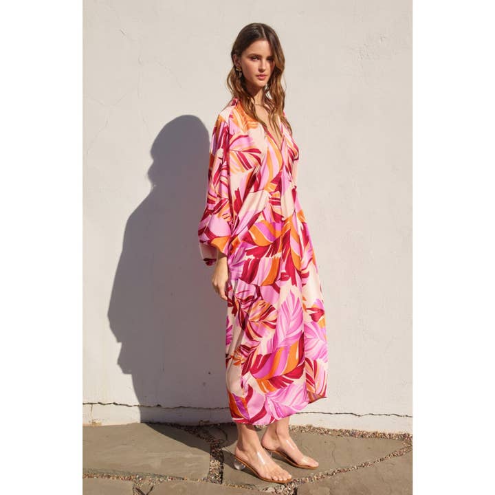 BELLFLOWER GLOW Berry Kiss Maxi Kaftan Dress for wholesale on Faire