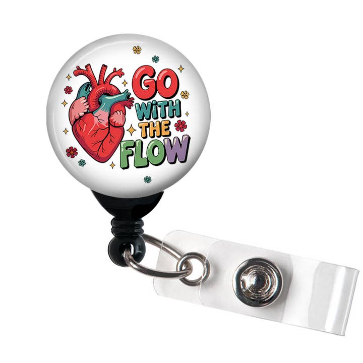 Porta-crachá, Porta-crachá Coração "Go With The Flow" por atacado de Good Girl Gone Badge