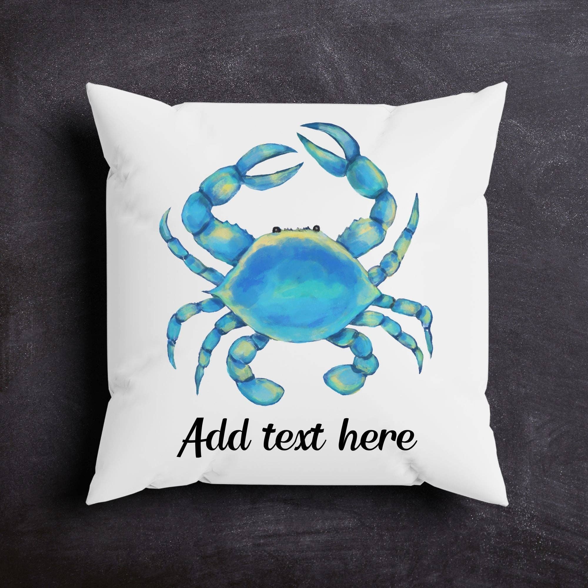 MerikaArt - Wholesale Throw/Decorative Pillow - Blue Crab Pillow