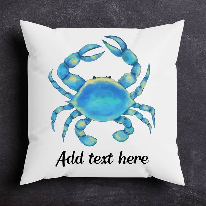 MerikaArt - Wholesale Throw/Decorative Pillow - Blue Crab Pillow0