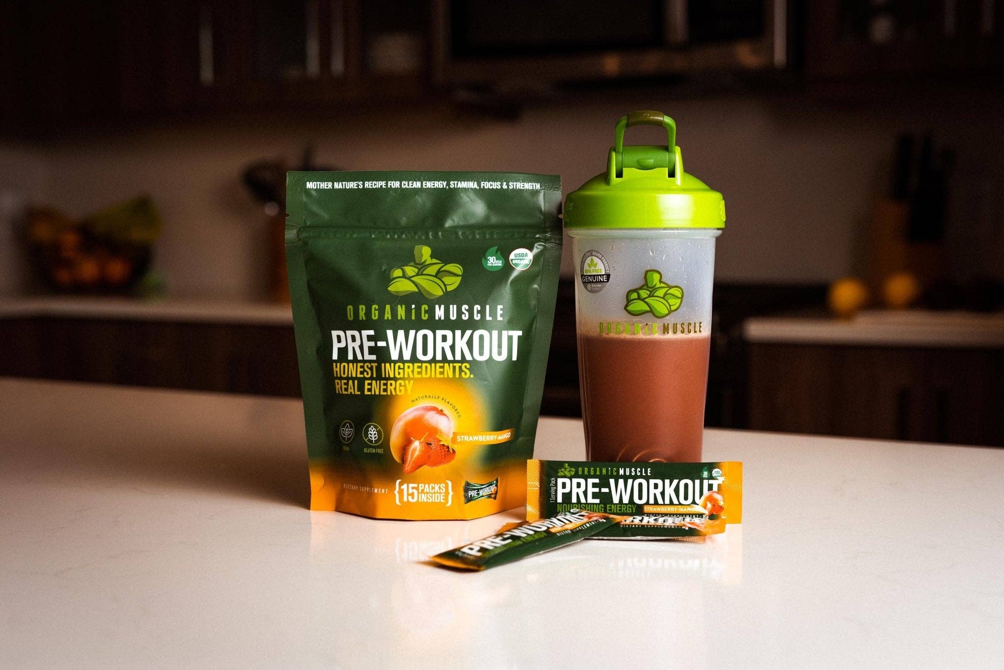 Organic Muscle - Wholesale Proteïne/superfoodpoeder - Superfood Pre-workout in 15 zakjes8