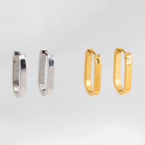 Angiie - Wholesale Hoop Earrings - Oval hoop earrings0