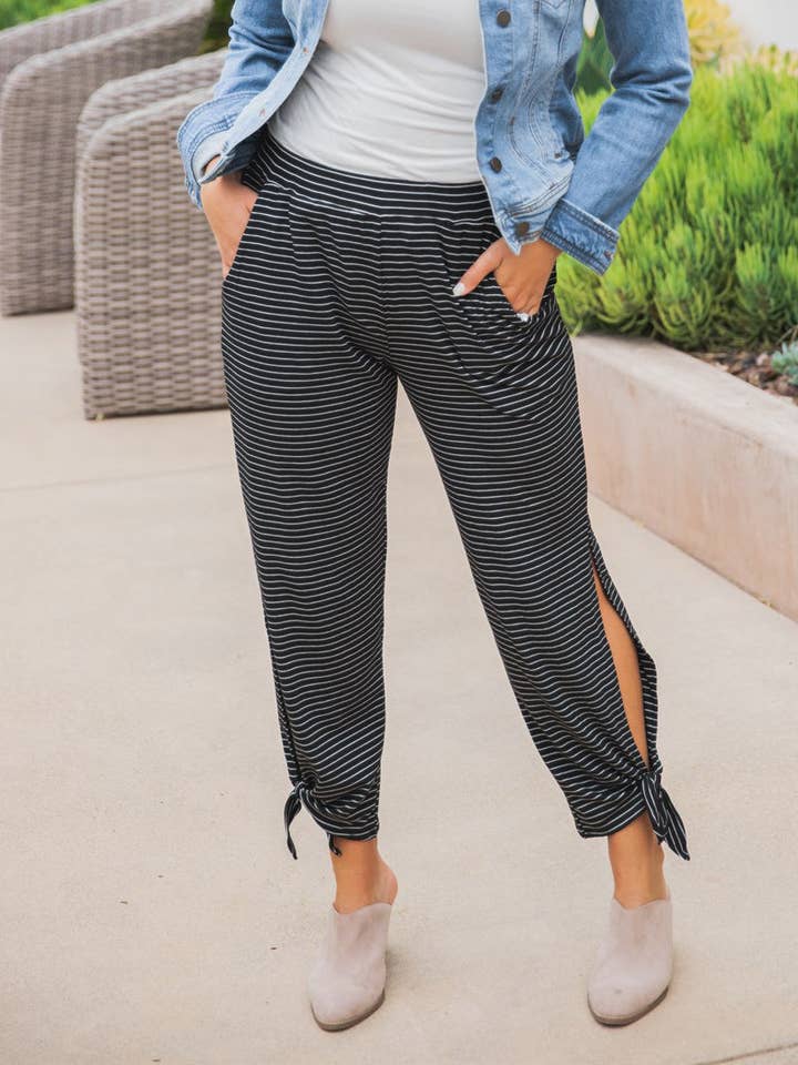 Pantaloni Brie con cravatta alla caviglia per la vendita all'ingrosso da parte di Tickled Teal