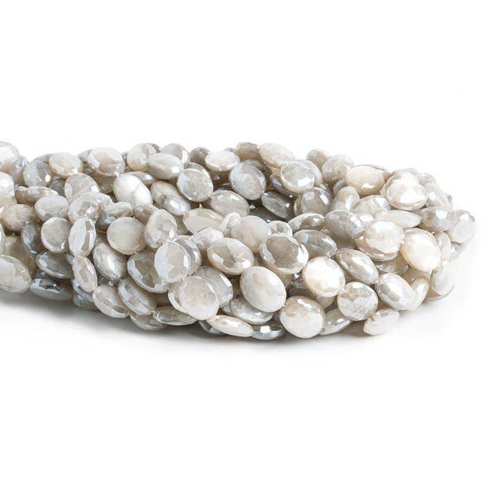 Mystic Moonstone facettierte ovale Perlen, 14 Zoll, 28 Stück für den Großhandel von The Bead Traders
